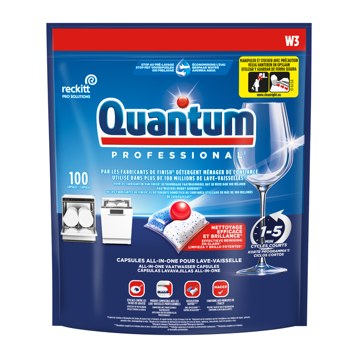 Vaatwastabletten quantum pro all-in-one 100 caps(3314361) - 0