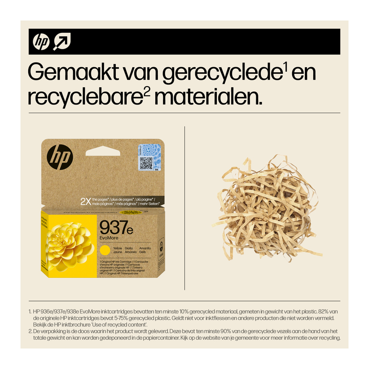 Inktcartridge hp 4s6w8ne 937e evomore geel - 1