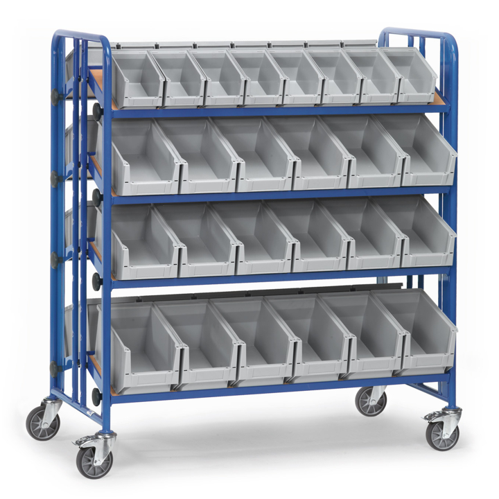 Bakkenwagen met magazijnbakken, 1280x630mm Draagverm. 300kg - 0