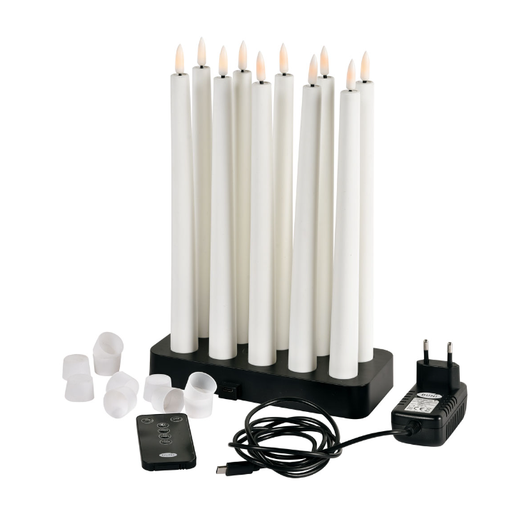 Duni Kaarsen | Oplaadbare Lamp | Set | White | 208775 (10 stuks) - 0