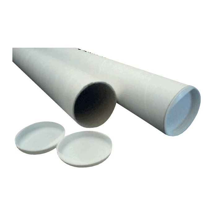 Verzendkoker cleverpack a1 +doppen 630x50x1.5 wit  pak/5st - 0