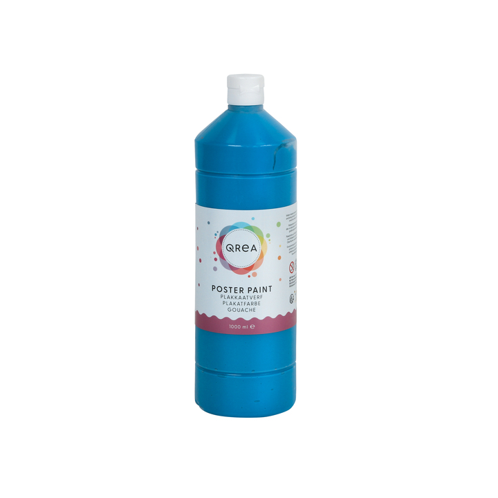 Plakkaatverf qrea blauw 1000ml(47510) - 0