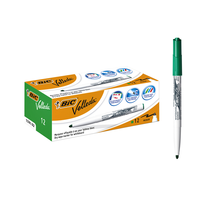 Viltstift bic 1741 whiteboard rond 2mm groen - 2