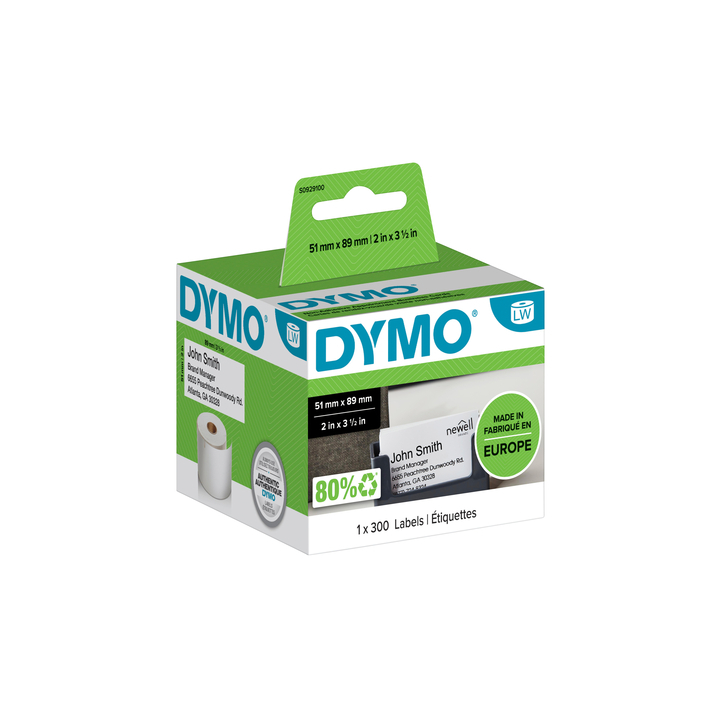 Etiket dymo labelprint visitekaart 89x51mm niet zk(s0929100) - 0