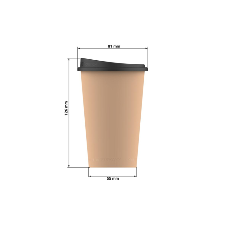 Kunststof beker to go, 330ml, zwart met zwart deksel - 1