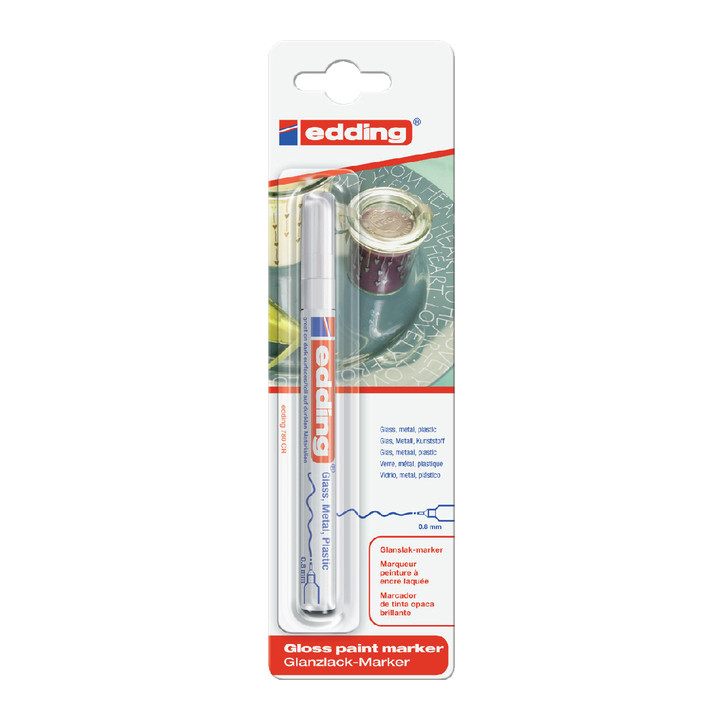 Viltstift edding 780 lak perm rond 0.8mm wit - 0