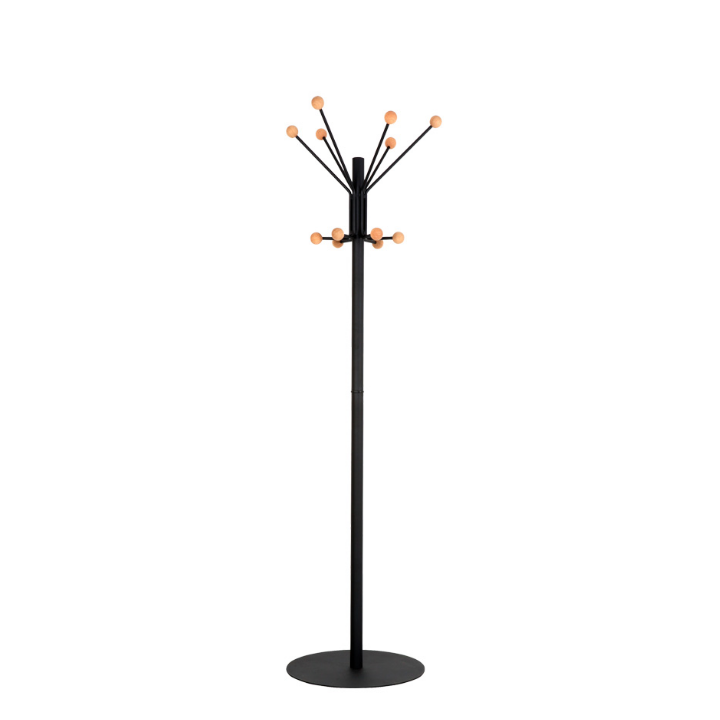 Staande kapstok Giant, 180 cm, 12-haaks, zwart, VB 717903 - 0
