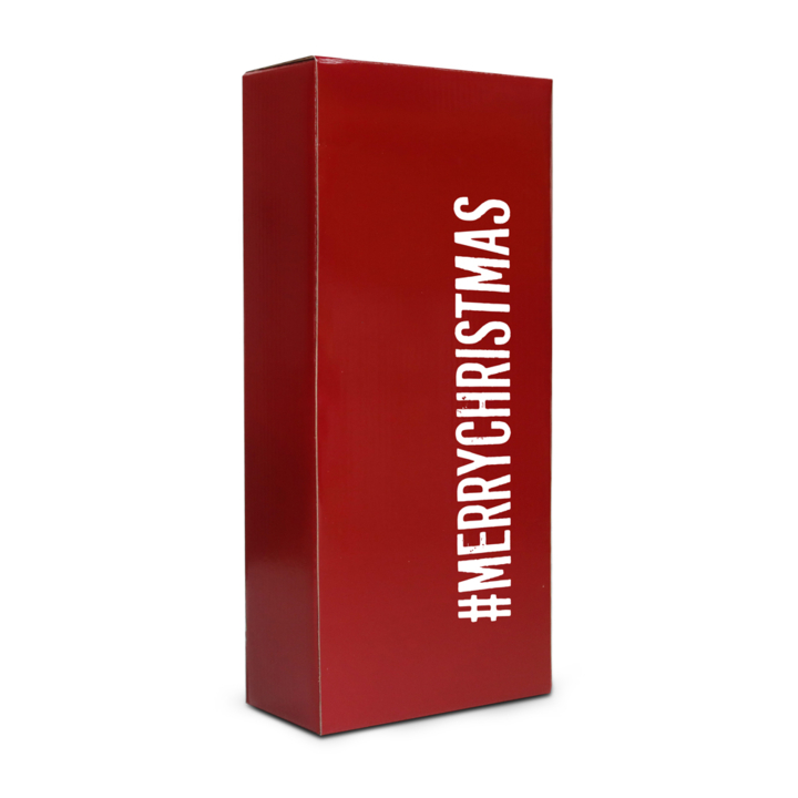 Flesdoos, Kerst, 8x8x36cm,  Merry Christmas, rood (100 st) - 0
