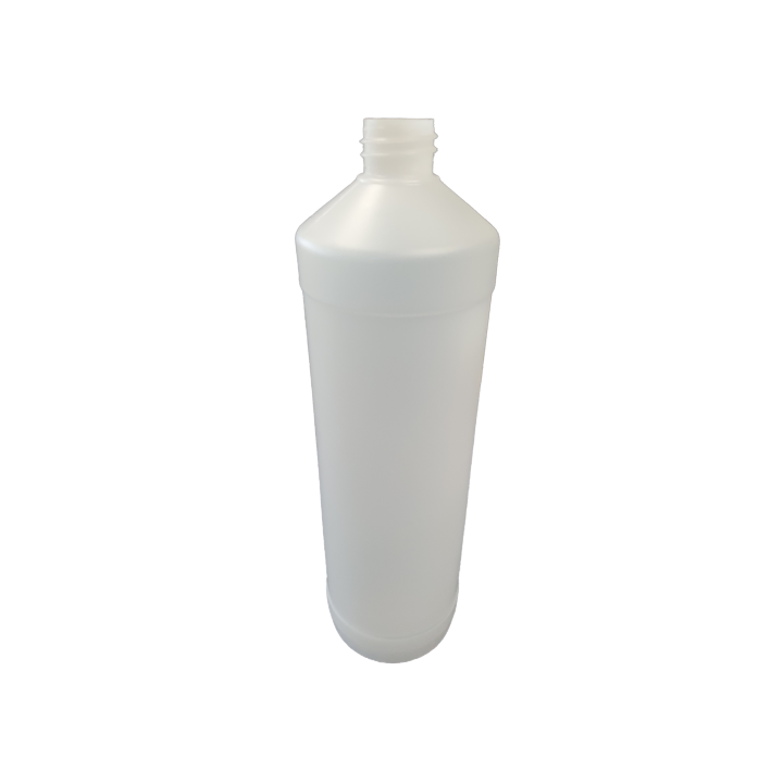 Fles, HDPE, semitransparant, natuur, 1 liter (608 stuks) - 0