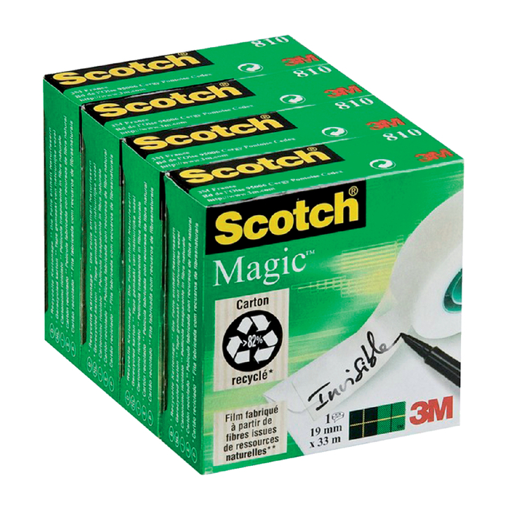 Plakband 3m scotch 810 19mmx33m magic onzichtbaar(cc810) - 0