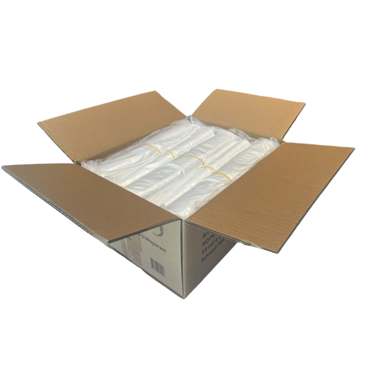 Vuilniszak | HDPE | 80x110cm | 140 Liter | T30 | Transparant (15 rollen x 20 zakken)  - 1
