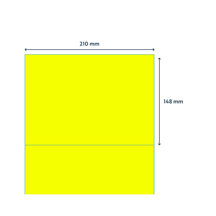 Etiket rillprint 210x148mm fluorgeel 200 etiketten(b84123) - 1