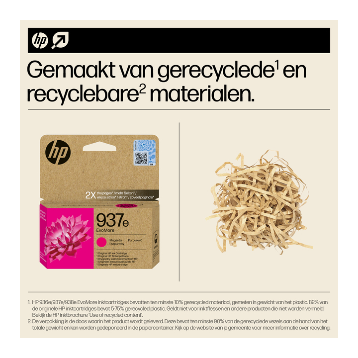 Inktcartridge hp 4s6w7ne 937e evomore rood - 1