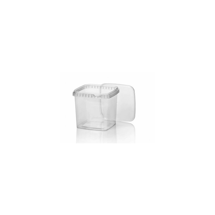 Bak vierkant+deksel, PP, 128x128x118mm, 1280ml, transp 150st - 0