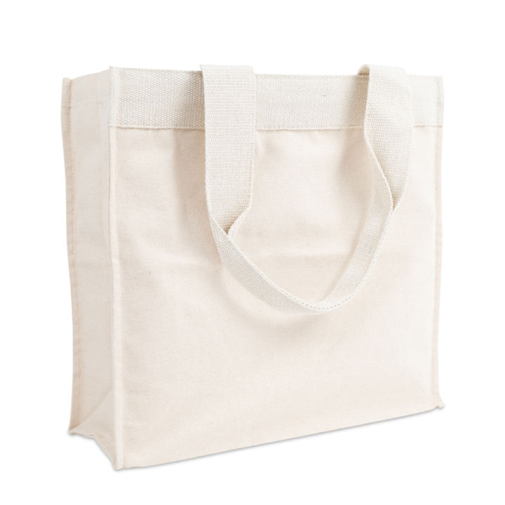 Canvas shopper, 38+12x36cm, Ecru, 50 stuks - 0