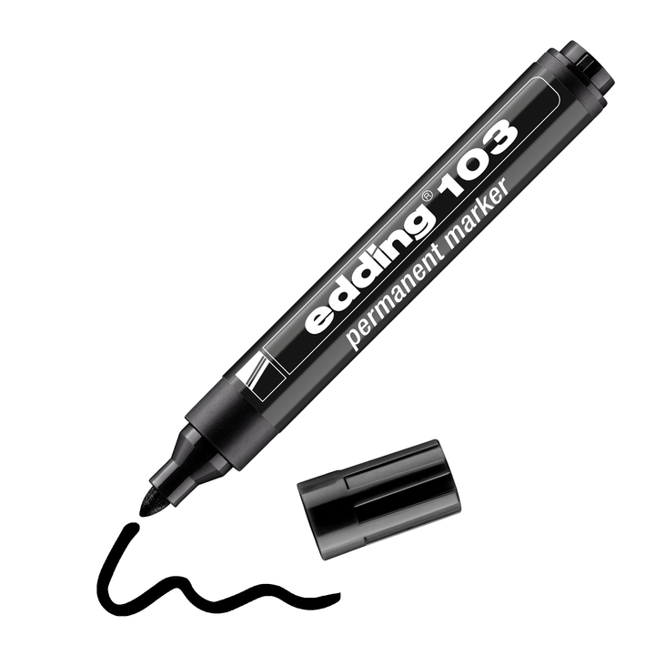 Viltstift edding 103 rond medium zwart(4-103001) - 2