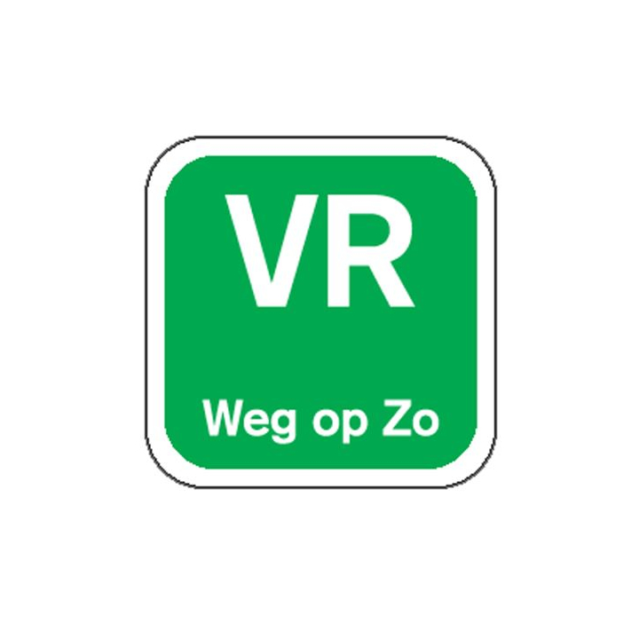 Etiketten, 19x19mm, Groen, Vr weg op Zo (1000 stuks) - 0