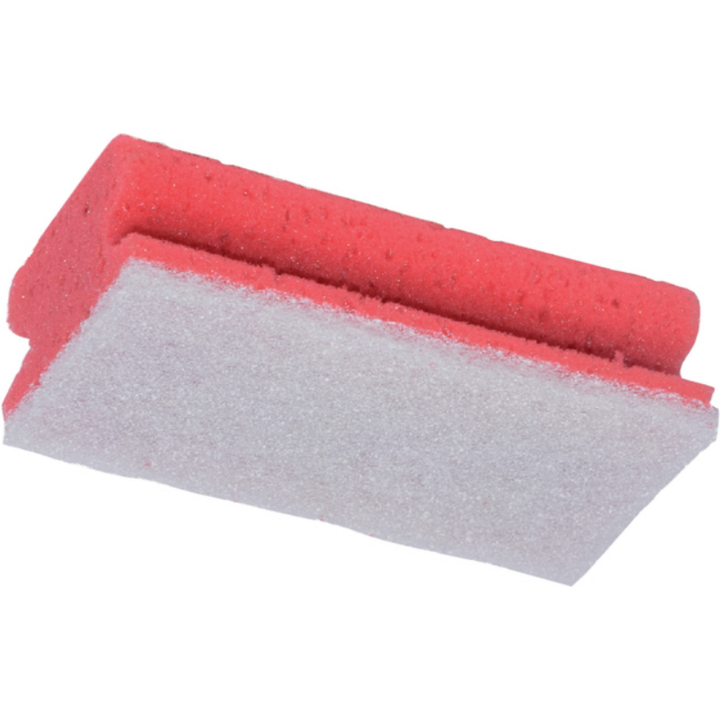 Cleaninq, schurspons met greep, 140x70x42mm, rood/wit, 105023 (5 stuks) - 1