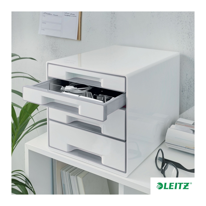 Ladenbox leitz wow 4 laden wit/grijs(52132001) - 2