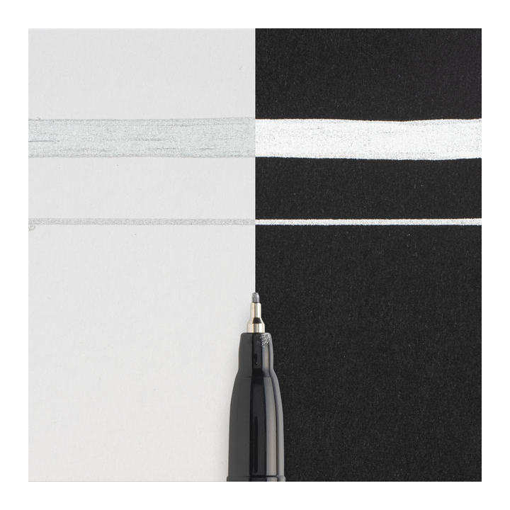 Viltstift bruynzeel pen-touch extra fijn zilver - 2