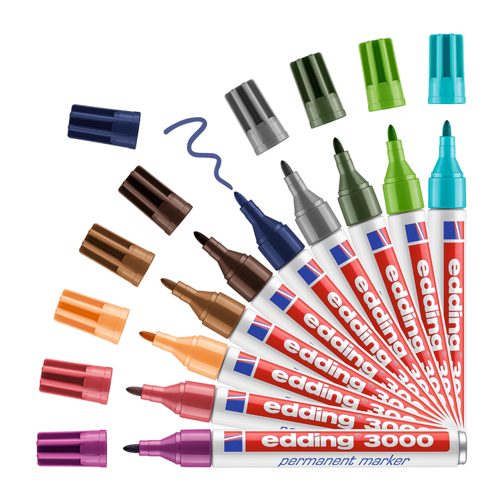 Edding 3000, permanent marker, 1.5-3mm rond, zwart - 2
