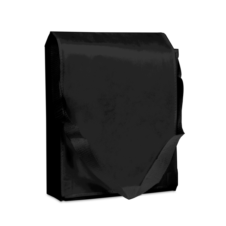 Schoudertas, non-woven, 30+10x35cm, mat-zwart (100) - 0