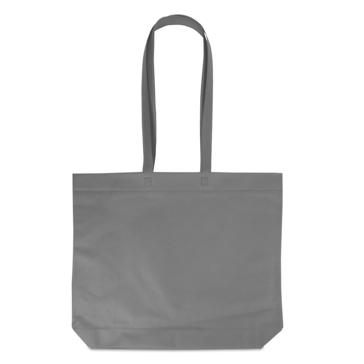 Draagtas, non-woven, 50x40+2x4,5cm, lange lus, grijs (100st) - 0