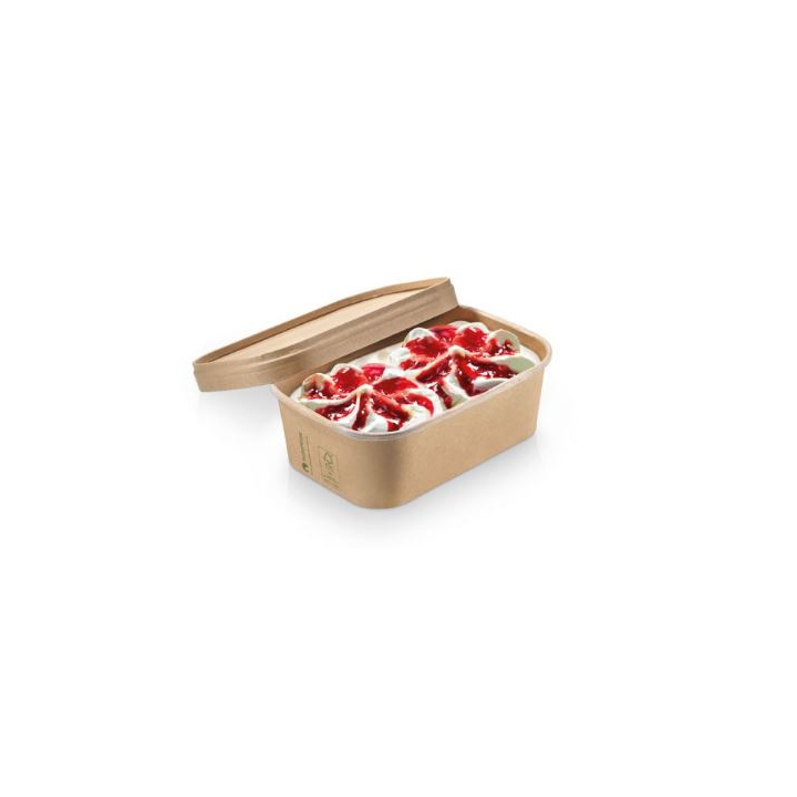 Bak, kraft-PLA, 17.3x12x7.5cm, 1000ml (300 stuks) - 1
