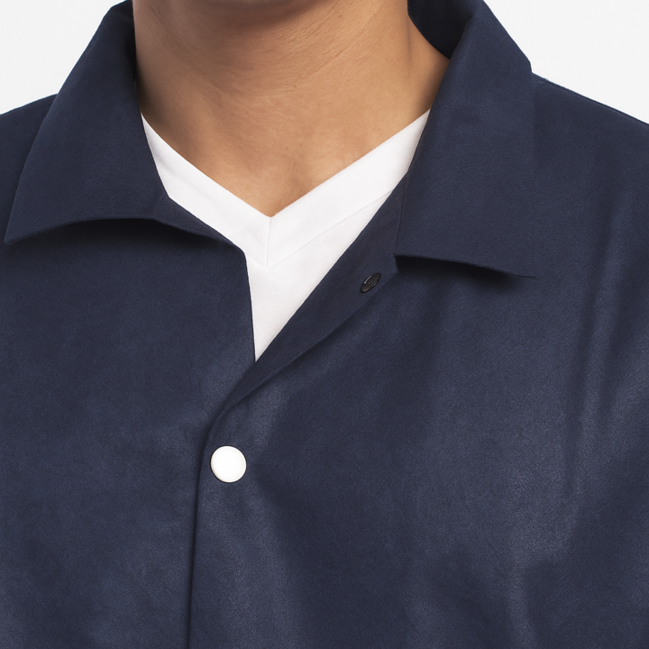 Bezoekersjas | Non Woven PP | Drukknopen | Maat XL | Blauw (100 stuks) - 2