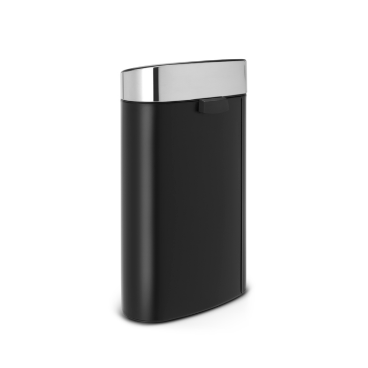 Brabantia Touch, afvalbak, 40 liter, mat zwart/RVS, VB114847 - 1
