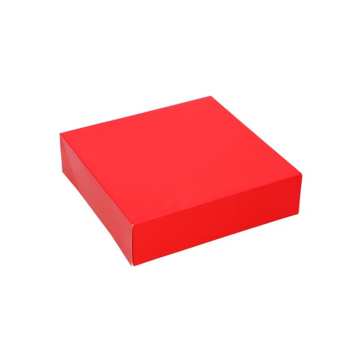 Kerst kransdoos, 227x227x60mm, uni rood (100 stuks) - 0