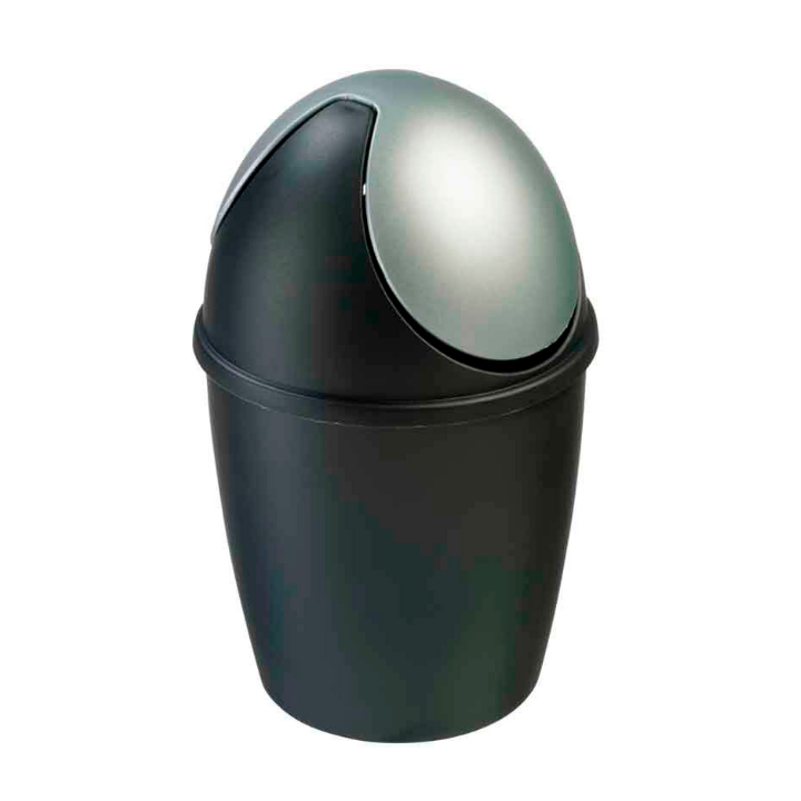 Tafelafvalbakje, swingdeksel, 1,5 liter, zwart/zilver, VB 684034 - 0
