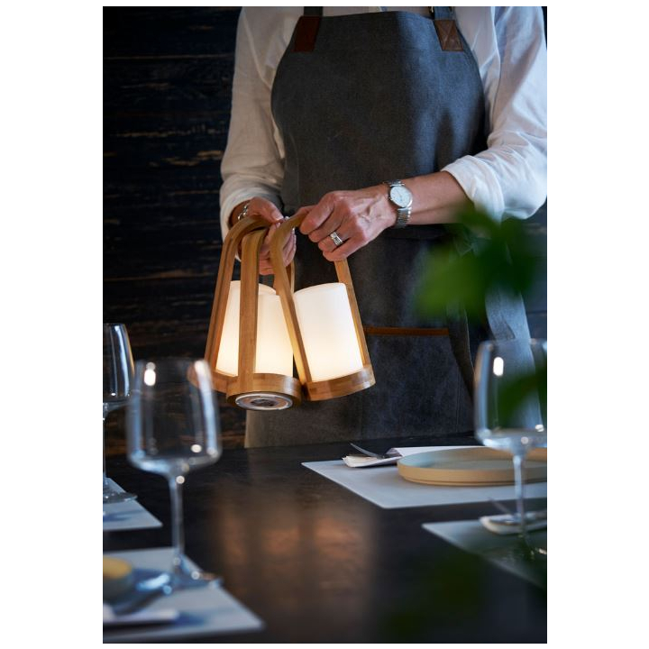 Duni | LED Lamphouder | 240x110mm | Easy Bamboe White | 183179 (4 stuks) - 3