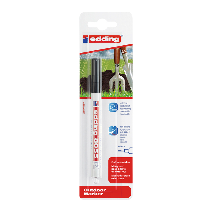 Viltstift edding 8055 outdoor 1-2mm blist1 zwart(8055z) - 0