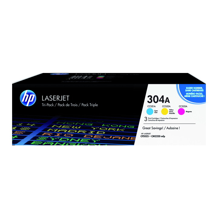 Tonercartridge hp cf372am no 304a kleur(cf372am) pak/3 stuks - 0