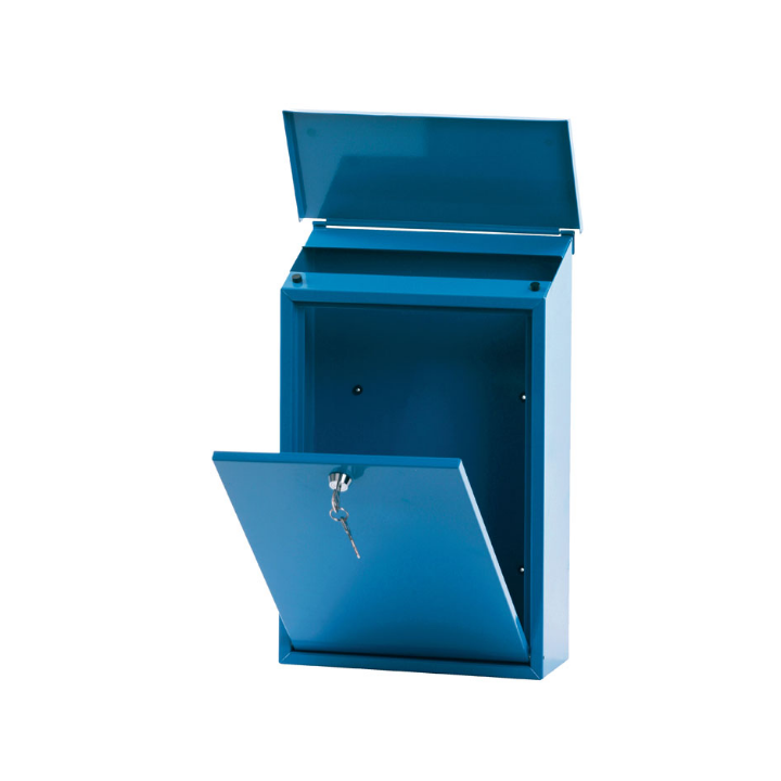 Wandbrievenbus Toledon, 270x120x400 mm, blauw, VB 440070 - 1