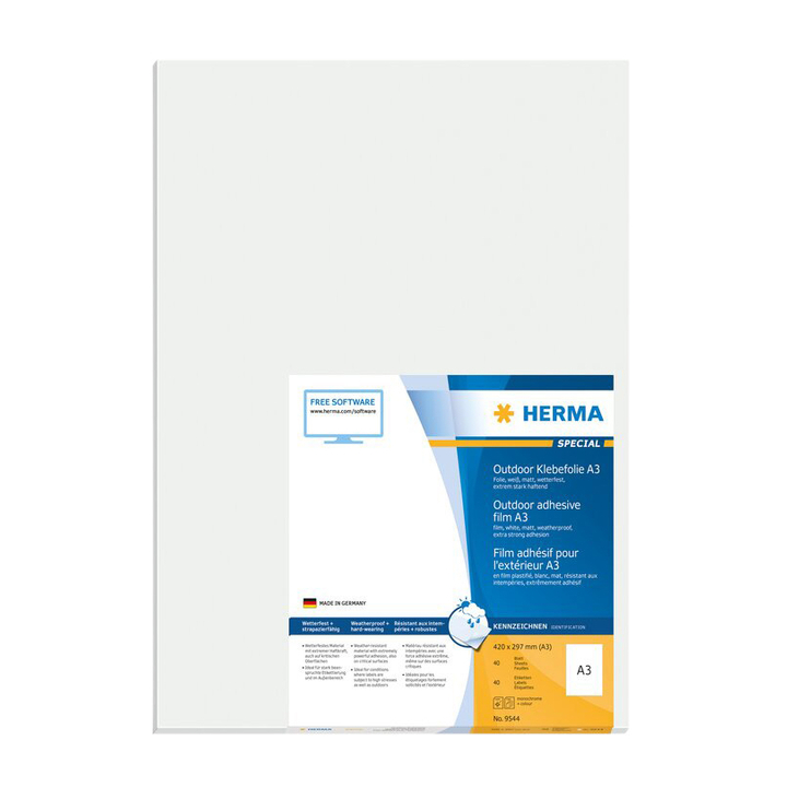 Etiket herma 9544 a3 297x420mm weervast folie wt(9544) - 0