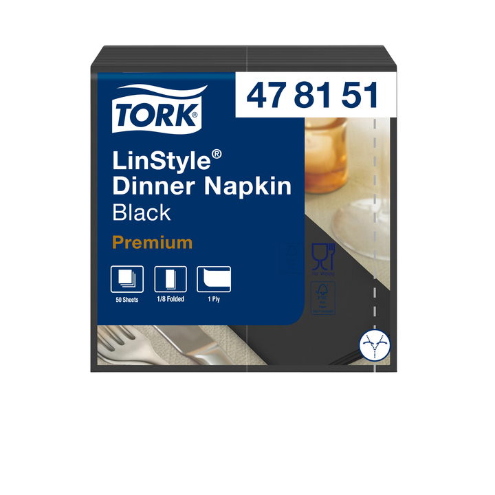 Dinerservet tork linstyle premium zwart 478151(478151) - 0