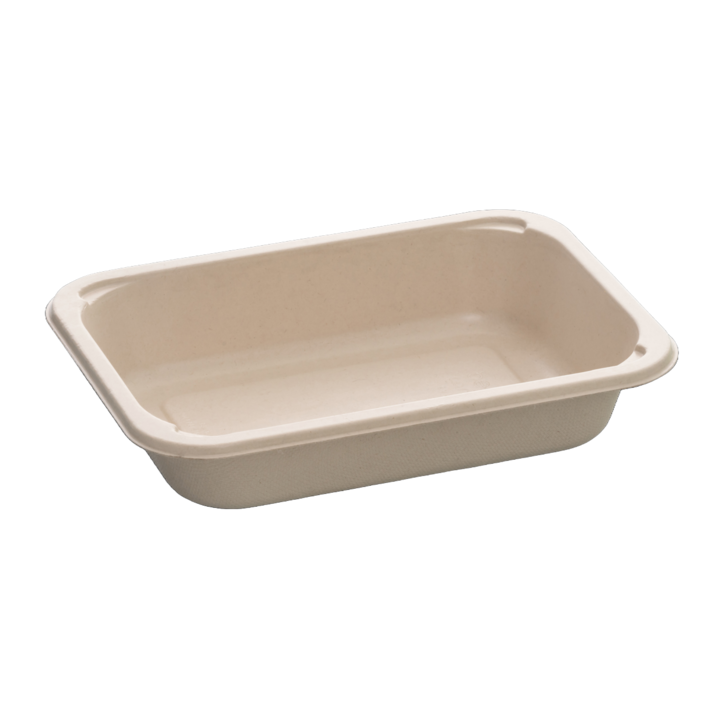 Menuschaal, 1 vaks, suikerriet, 187x136x36mm (300 stuks) - 0