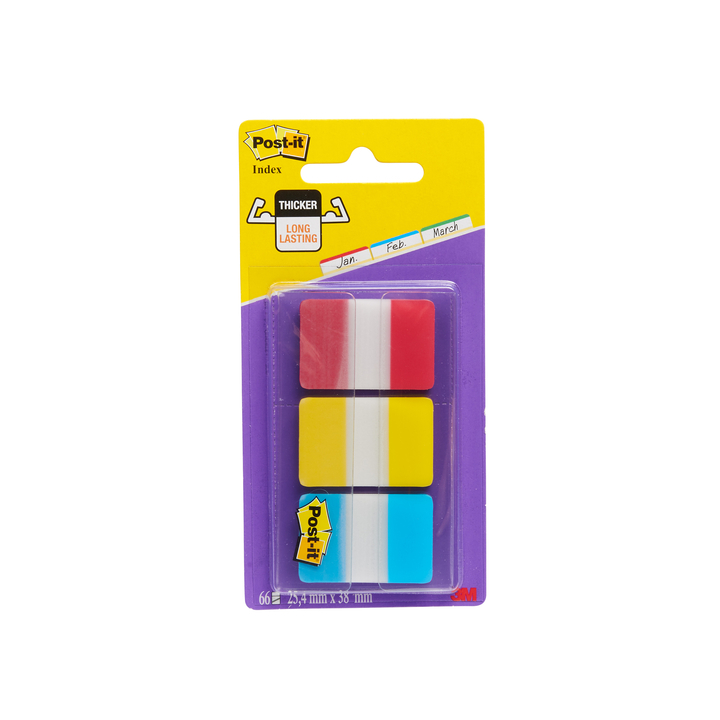 3M Post-It 686, indextabs, 25.4x38mm, strong, assorti (66st) - 0