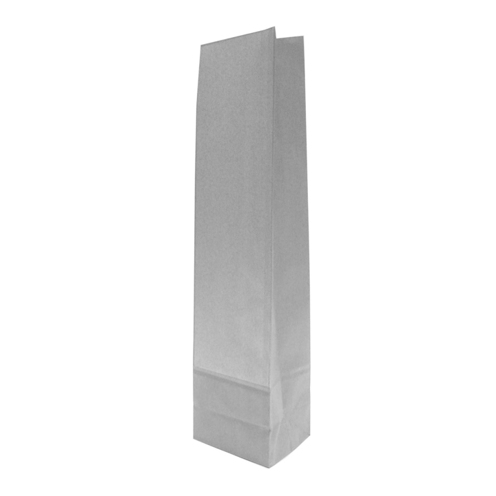 Wijnfleszakken 100x410x80mm Kraft Zilver / pk 50 stuks - 0