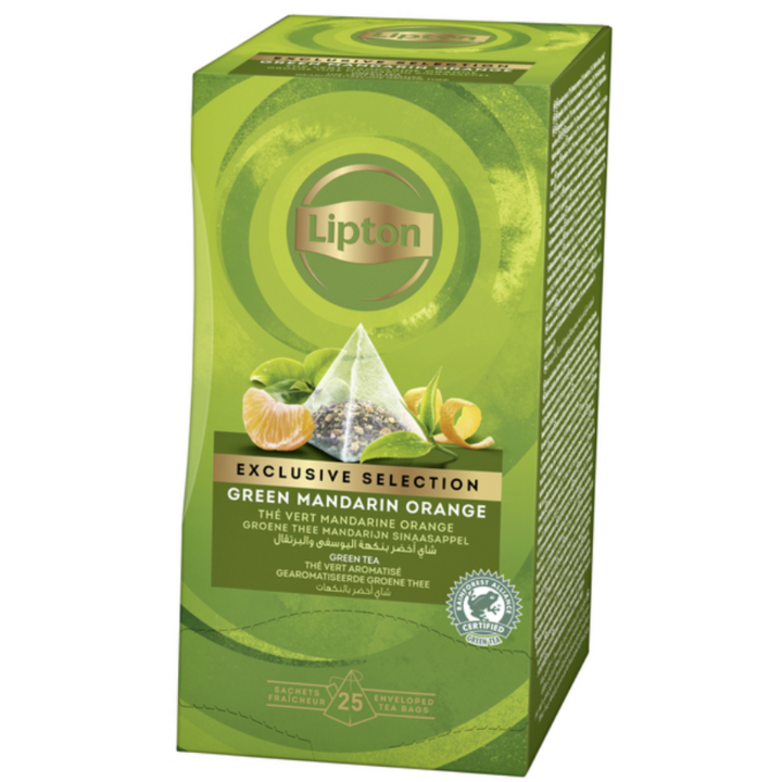 Lipton Exclusive Selection, groene thee, 2 gram, mandarijn sinaasappel, 67835093 (25 stuks) - 1