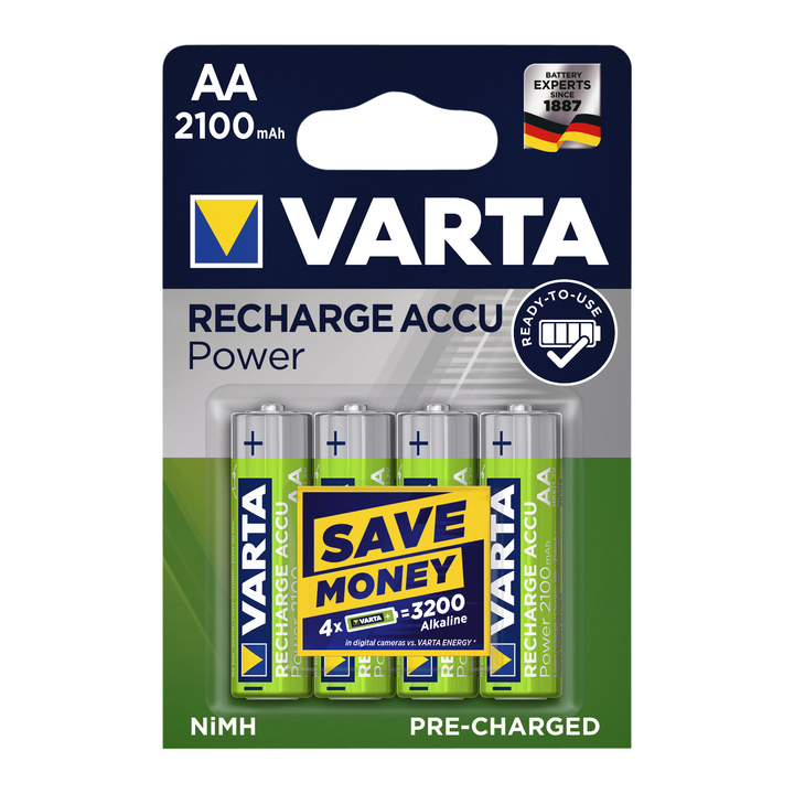 Batterij oplaadbaar varta aa 2100mah r2use(56706101404) - 0