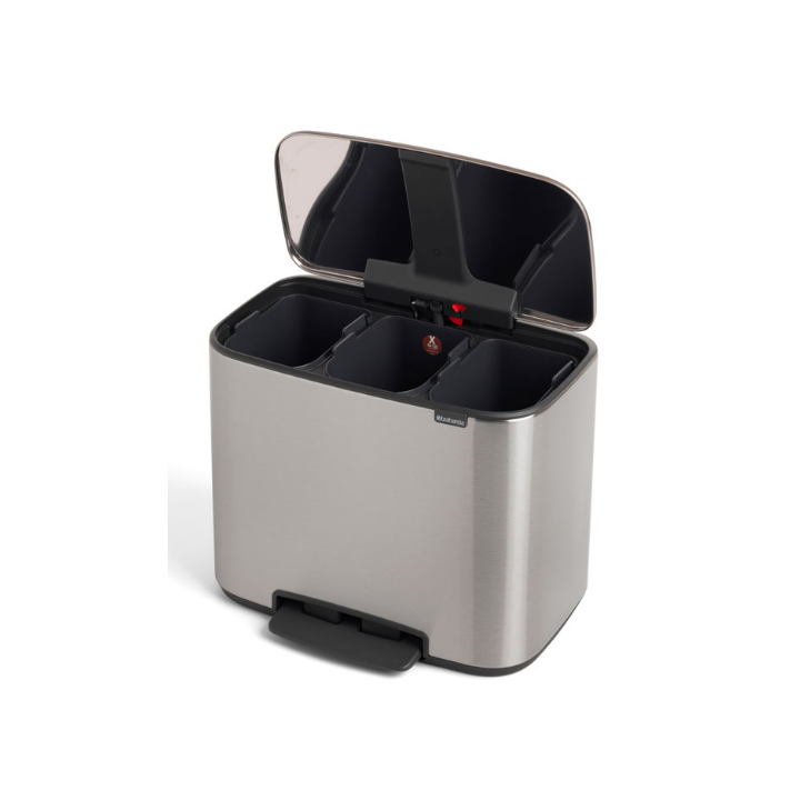 Brabantia, pedaalemmer, 3x11 liter, mat RVS FFP, VB 121128 - 1