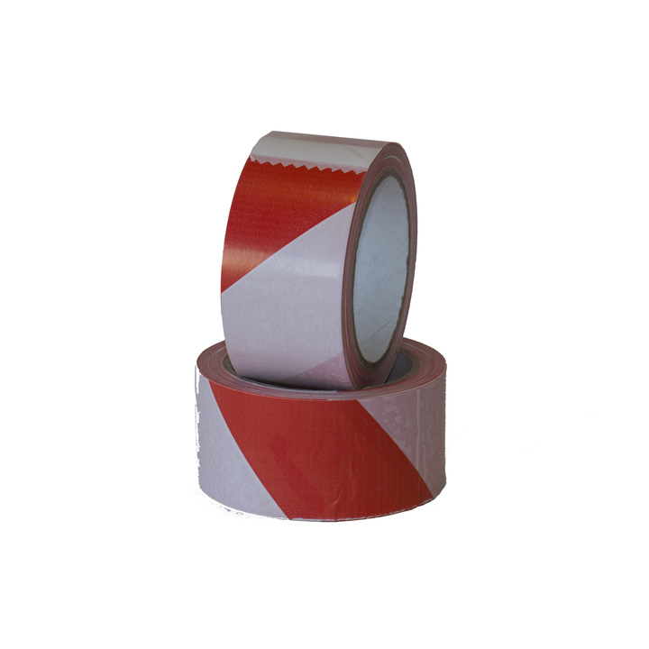 Tape iezzy signalerings 50mmx66m rood wit(15088) - 0