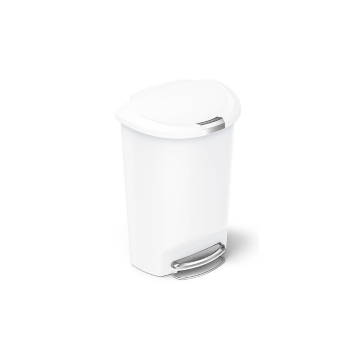 Simplehuman, halfronde pedaalemmer, 50 liter, wit, VB 011141 - 0