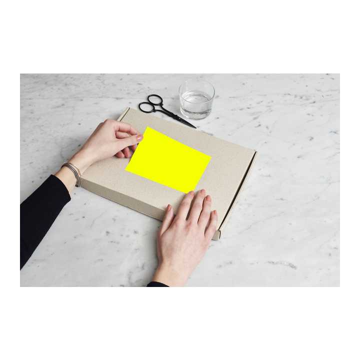 Etiket rillprint 105x74mm fluorgeel 800 etiketten(b84120) - 3