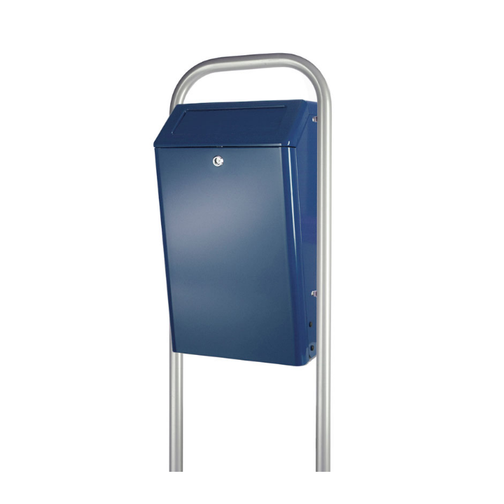 Buitenafvalbak met klep, 50 liter, blauw, VB 888001 - 0