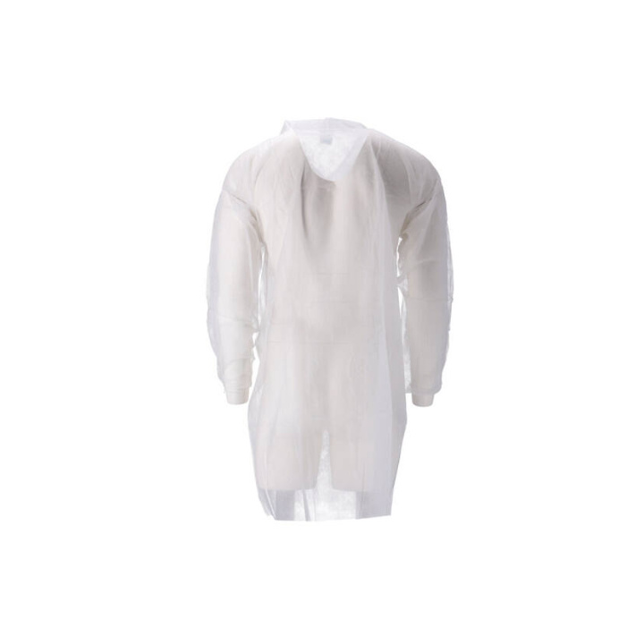 Bezoekersjas | Non Woven PP | Klittenband | Maat M | Wit (100 stuks) - 1