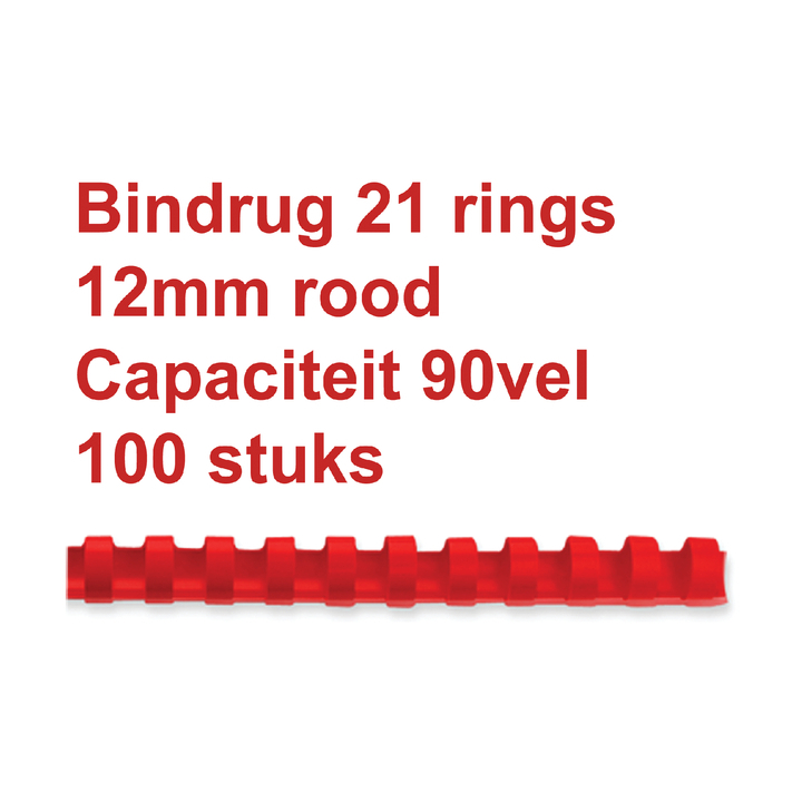 Bindrug gbc 12mm 21r rood - 0